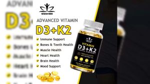 SNGHWE Vegan Vitamin D3+K2 Supplement - With Organic Coconut Oil - Bone Health Support - Immune System Support - Regulate Calcium MetabolismBone  &Heart Health Support