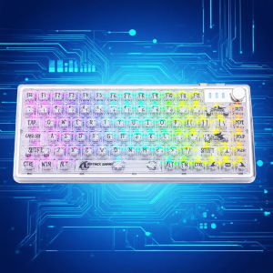 Attack Shark K75 Mechanical Keyboard - การออกแบบโปร่งใส 82 คีย์ RGB Backlit Hot-Swappable มีสายสําหรับเล่นเกม/Esports