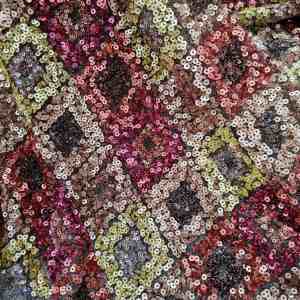 BeautifulColorful SequinsForm-Embroidery French Mesh Yarn Sequined African Nigeria Fabric LaceFor Evenign Dress Weddings