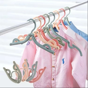 10pcs COD Wholesale Magic Clothes Drying Rack Compact Folding Hanger Convenient Plastic Folding Travel