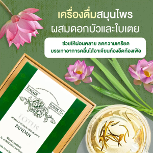 เครื่องดื่มสมุนไพรบัวหลวงใบเตย Lotus Herbal Infusion with Pandan