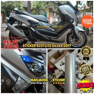 SKOTLET MOTOR STIKER MOTOR WARNA SILVER DOFF