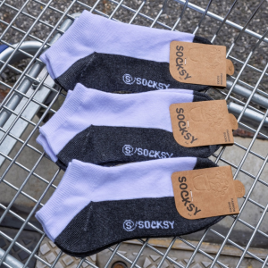 Phabieshop |Socksy PJ| ถุงเท้าข้อสั้นขาวพื้นเทา สีทูโทน (ตาตุ่ม) ผู้ชาย ผู้หญิง นักเรียน ฟรีไซส์ 38-44 | แพ็ก 3คู่ / 6คู่ / 12คู่ ถุงเท้าผู้ชายใส่สบาย ไม่อับ ไม่รัดข้อ