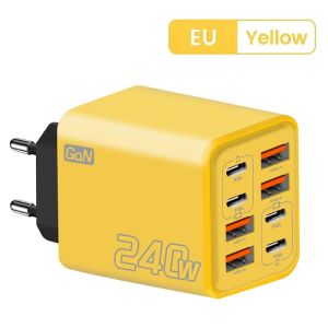 Aitemay 8-in-1 gan USB-C Bộ sạc để bàn 240W sạc nhanh với Type-C cáp cho iPhone Samsung Xiaomi EU/Mỹ/Phích cắm chuẩn Anh Quốc