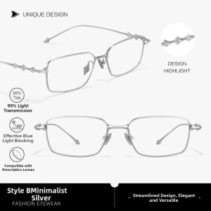 MALARK | Ultra-light Titanium Frames Silver High-end Minimalist Myopia Compatible