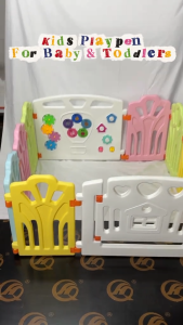 Otomo Kids Playpen Rectangle Shape Safety Play Center Yard for Baby and Toddlers 8+2