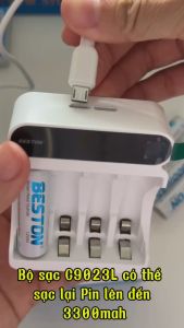 Sạc Pin AA AAA Beston C9023L / C9023 1.2V - Tự ngắt sạc khi đầy - Có màn hình LCD hiển thị pin Pin đồ chơi Pin Máy Anh remode tivi pin đèn pin