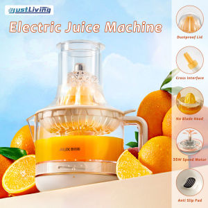 JustLiving Electric Citrus Juicer 400ML Orange Juice Squeezer Juice Press Lemon Juice Extractor Electric Centrifugal Juice Extractor Juicer Machine Fruit Extractor Cold Press Extractor Blender