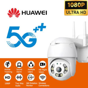 Huawei 5G CCTV Camera Connect Cellphone With Audio and Speaker Outdoor Mini Security Camera HD 1080P CCTV Camera Wifi Connect 360 Auto Tracking Night Vision Waterproof Two-way Audio Wireless IP CCTV Camera No Need internet