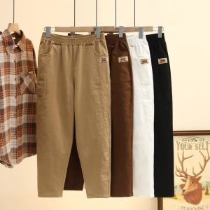 Quần Dài Nữ Harlan 9 Điểm Co Giãn Có Túi Quần Dài Thường Ngày Cạp Cao Mùa Thu 2023 Phong Cách Hàn Quốc Quần Dài Nữ