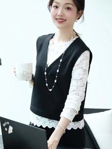 MOHANYIMEI | Lace and Jacquard Design Vest Dress Suit Set