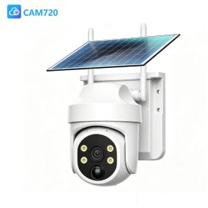 V380 Pro Solar 4G CCTV Camera Gamit ang SIM Card Walang WiFi PTZ Rotatable Outdoor Security Camera 1080P Full Color Night Vision Two‑Way Audio