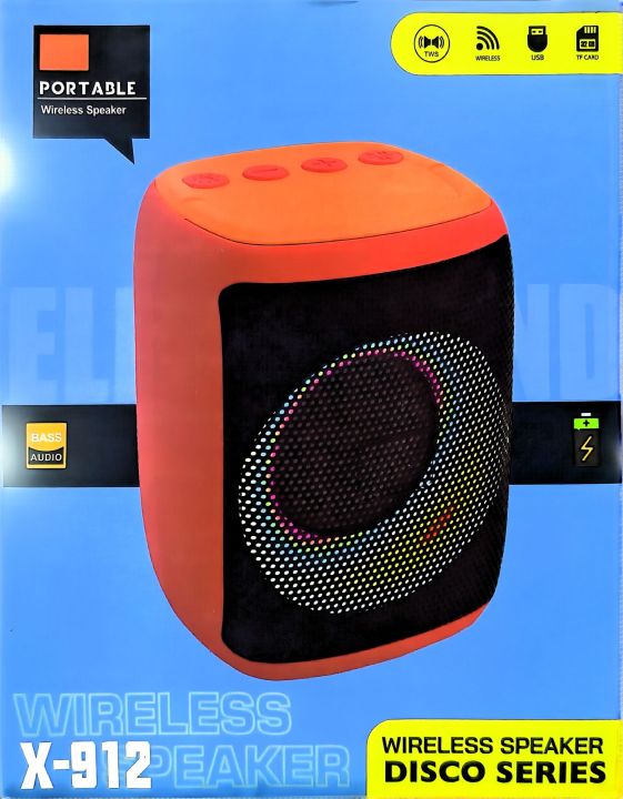 TWS X-912 Portable Loud Wireless Speaker Bass Audio USB TF card Disco  Series Lazada PH