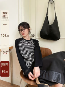 Áo Thun Nữ Dài Tay Rộng Rãi Cổ Tròn Mùa Thu Đông Phong Cách Mới Tay Lửng Tay Dài Cotton Thường Ngày Cho Nữ