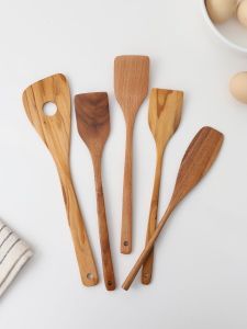 Small Non-Stick Pan Spatula Wooden Kitchen Cooking Utensil for Home Use Compact Stir-Fry Spoon Wooden Spoon Cooking Tool
