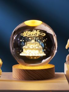 Childrens Birthday Gift Girls Boys 10 12 13 15 Crystal Ball Night Light Decoration Practical Creative Engraving Decorative Item
