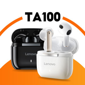 Lenovo หูฟังบลูทูธ TA100หูฟังกึ่งอินเอียร์ด้ามจับสั้น TWS บลูทูธหูฟังแบตเตอรี่อายุการใช้งานยาวนานควบคุมด้วยระบบสัมผัส5.4พร้อมไมค์