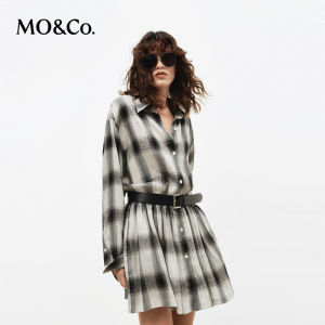 MO&Co. | Classic Check Graffiti Dots A-Line Dress Easy Care