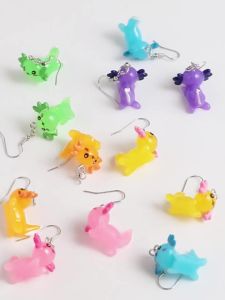 Trend Cute Acrylic Axolotl Fish Drop Earrings Lovely Cartoon Animal Pendant Earring Charmed Womens Jewelry Accessories
