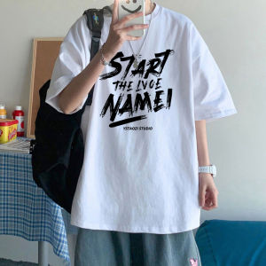 Áo Thun Nam Tay Ngắn Mùa Hè Phong Cách Mỹ Cổ Điển Rộng Rãi Thoải Mái Cotton Thoáng Khí in Chữ Thời Trang Thường Ngày
