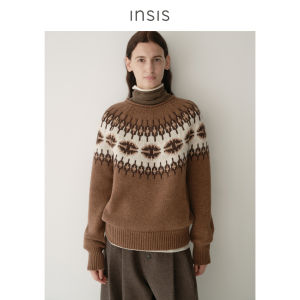 INSIS FEMME | Merino Wool Faire Isle Colorblock Pullover Sweater