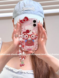 Cute HelloKitty Cat Chain Phone Case for  17 15Promax 14Pro New Model 16 Anti-Fall Protection Womens Style Popular Trend
