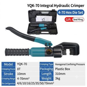Manual Hydraulic Crimping Tool 8T Cable Wire Lug Crimping Plier 4 6 10 16 25 35 50 70mm Dies HighVoltage Terminal Hex Pliers Kit