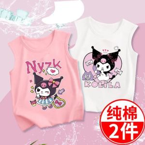 Girls Cotton Sleeveless Vest Thin Summer Childrens Clothing Trendy Top Cartoon Kurokos Summer Collection for Girls