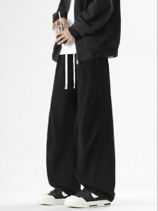 Wood soon | Cotton Casual Mens Loose Straight Leg Trousers