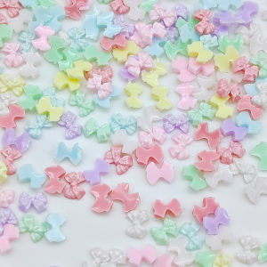 20pc Pearlescent Bow Nail Art Charms Accessories Fashion Jewelry 3D Multi Colors Resin Bow Design Nail Decorations Supplies DIY