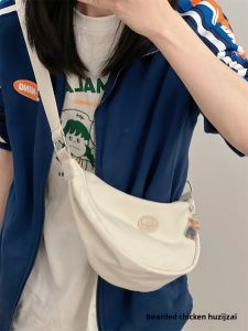 Japanese Style Harajuku Retro Minimalist Versatile Bag Female K-style Pure Color Mini Dumpling Bag Young Adult Students Crossbody Bag