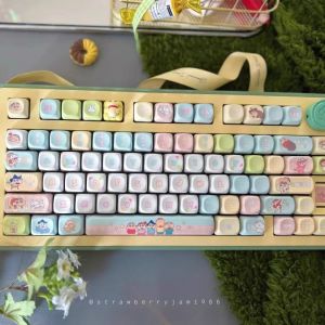 ปุ่มคีย์บอร์ดแบบปรับแต่งได้ Moa Custom PBT Material Mechanical Keyboard Hot Sublimation Five-Sided Cute Keycaps
