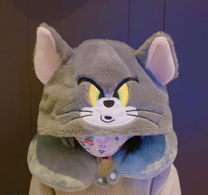 Cute Tom And Jerry Cat And Mouse U-Shaped Neck Pillow Travel Office Car Airplane Cotton Filled Plush Pillow for Adults