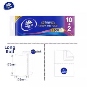 Vinda | Long Roll 4-Ply Toilet Tissue 1800g