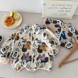 Cartoon Printed Spring Autumn Childrens Outerwear Loose Casual Boys And Girls Jackets Long Sleeved Kids Clothing Tops Coats