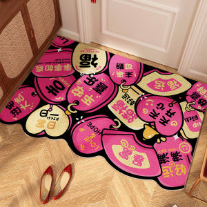 Capabala Red Festive Entrance Door Mat Can Be Cut Doorway Hallway Earth Removing Dustproof Non Slip PVC Loop Carpet