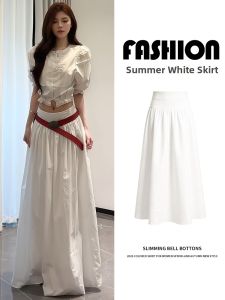 LANMENGYA | Summer Lightweight Small-Figure Flowy High-Waisted A-Line Long Skirt