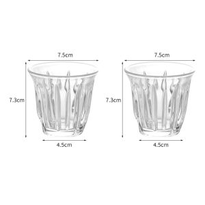 JUSTINLAU 2pcs 90/130/160/200ML Clear Coffee Cup Heat-resistant Party Cocktail Beer Cup Breakfast Milk Cappuccino Glass Cup