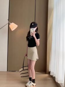 Side Split Sports Short Skirt Womens Summer New Anti-slip Slimming Package Hip Skirt A-line Yoga Culottes Shorts for Women Y2K