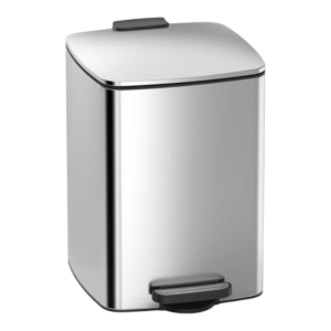 JINDONG | Large Capacity Pedal Trash Can Black Stainless Steel