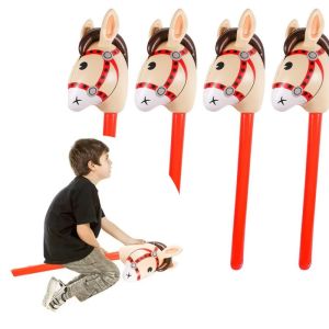 Inflatable Horse Heads Cowgirl Stick PVC Balloon Outdoor Cheerstick Educational Toys Gifts Inflatable Kids Toys Birthday Gift