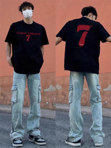 Áo Thun Tay Ngắn Cotton Phong Cách Mỹ Cho Nam Mùa Hè 2025 Mới Trẻ Em Pure Cotton Dáng Rộng Màu Đen Cơ Bản Áo Phông