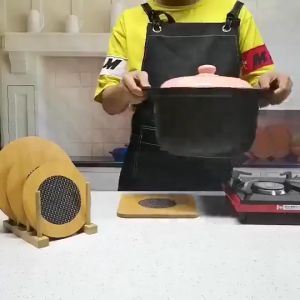 DuduMart Wooden Heat Pad Heat Insulation Table Mat Coaster Anti-Slip Pot Holder For Kitchenware