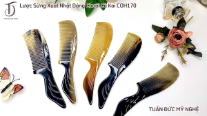 Lược Sừng Xuất Nhật HAHANCO COH170 Dáng Chuôi Cá Koi Khía Thân Đẹp Tỉ Mỉ