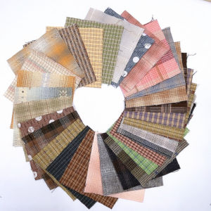 30pcs Cotton Yarn Dyed Japanese Sewing Fabric Craft Patchwork Quilting Material Accessories Applique Sewing Doll Cloth Bundle