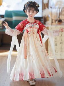 Princess Style Girls Hanfu Spring Autumn New Arrival Cotton Linen Traditional Chinese Costume Fairy Tale Princess Skirt