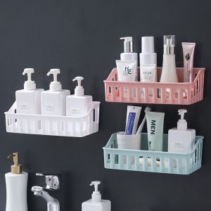 ตะกร้าเก็บของติดผนัง สำหรับห้องน้ำและครัว ตะกร้า(ตะกร้าเก็บของ) วัสดุทนทาน กันสนิม กันน้ำ เลือกสีได้ ของแต่งบ้าน ติดตั้งง่าย ใช้ง่าย เป็นระเบียบ พร้อมส่งด่วน