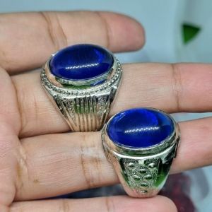 cincin batu akik king safir obsidian manmade tidak asli mirip asli mewah