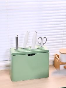 Edens Multifunctional Kitchen Knife Rack Plastic Drainable Dish Organizing Storage Box - Fulfilled by Edens