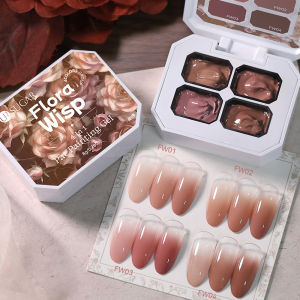 Sơn Gel Trang Trí Móng Tay UR SUGAR 4 Màu Chuyển Sắc 4 Trong 1 Khô Nhanh Thiết Kế Hoa Khắc Hoa Văn Sơn Móng Tay Dùng Cho Làm Móng Tự Làm 8ml